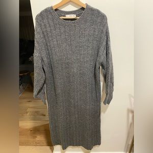 MANGO Crewneck Charcoal Sweater Dress